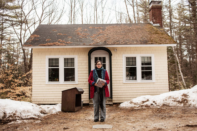 Vanessa Veselka outside Mansfield Studio at MacDowell Colony where she worked on her second novel.